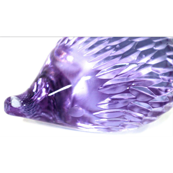 Miloslav Janků Purple Alexandrite Glass Hedgehog Paperweight Figurine MCM EUC - Picture 3 of 7